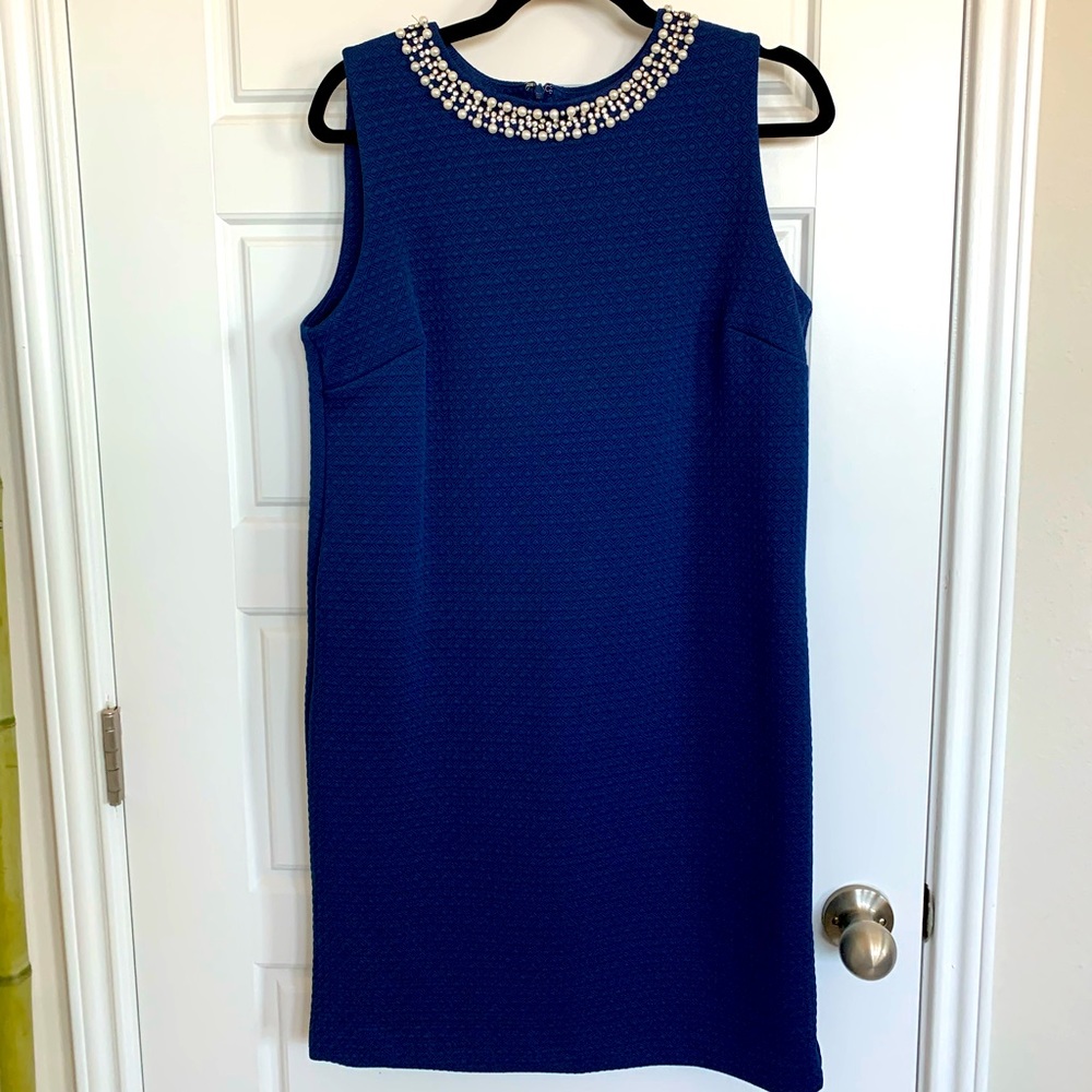 Classic Cocktail Dress with Embellished Neckline